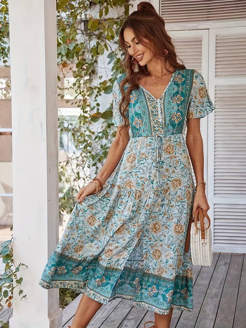 Vestido floral bohemio 
